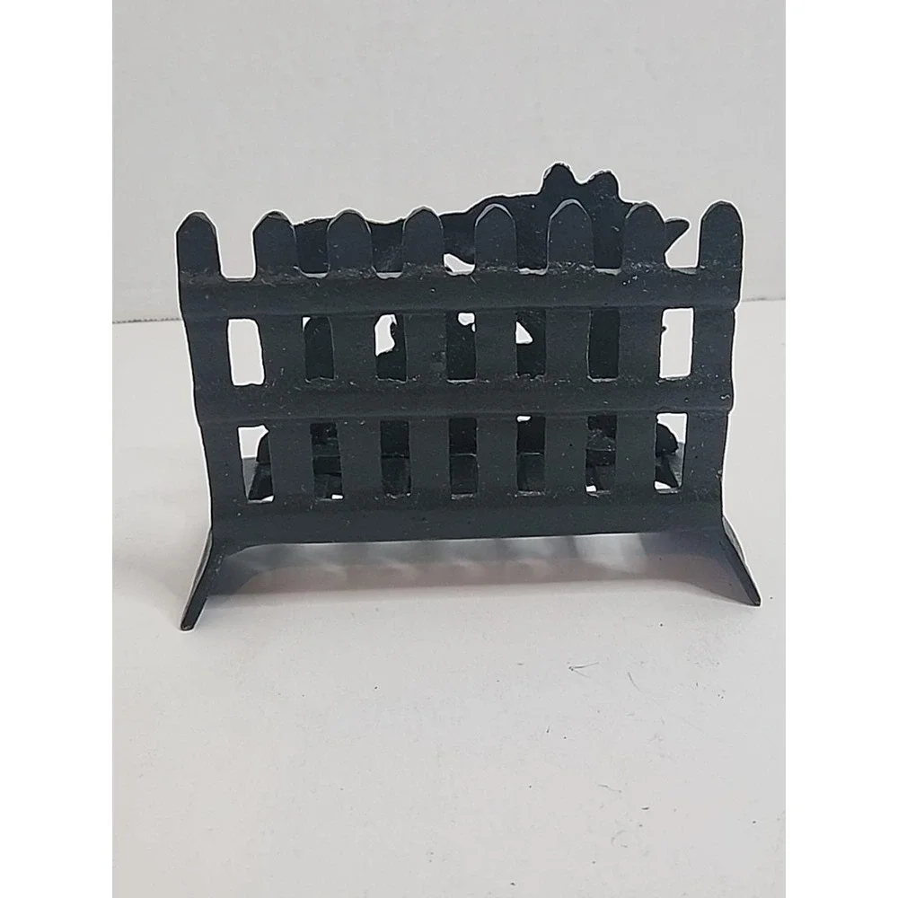 Vintage Cast Iron Daisies & Bumblebee Napkin Letter Holder 5.5
